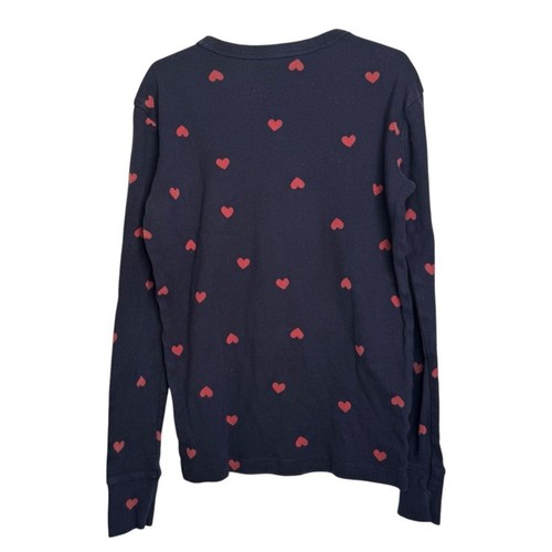 Gap kids Girls Navy Blue Red Heart Pajama Set Size 12 Organic Cotton - Picture 4 of 10