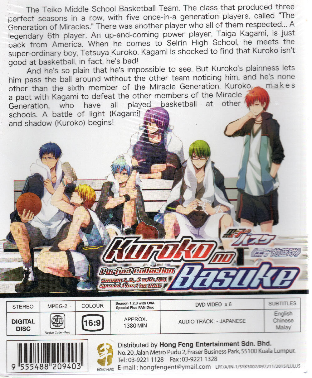 Kuroko No Basket Todas As Temporadas Em Dvd + 4 Filmes