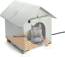 Elevated Heated Cat House for Outdoor Cats in Winter, Waterproof  Insulated Fer