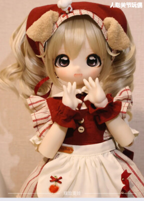 1/4 BJD Doll Full Set Outfits Wig Face Makeup Cartoon Eyes Flexible Joint Gifts