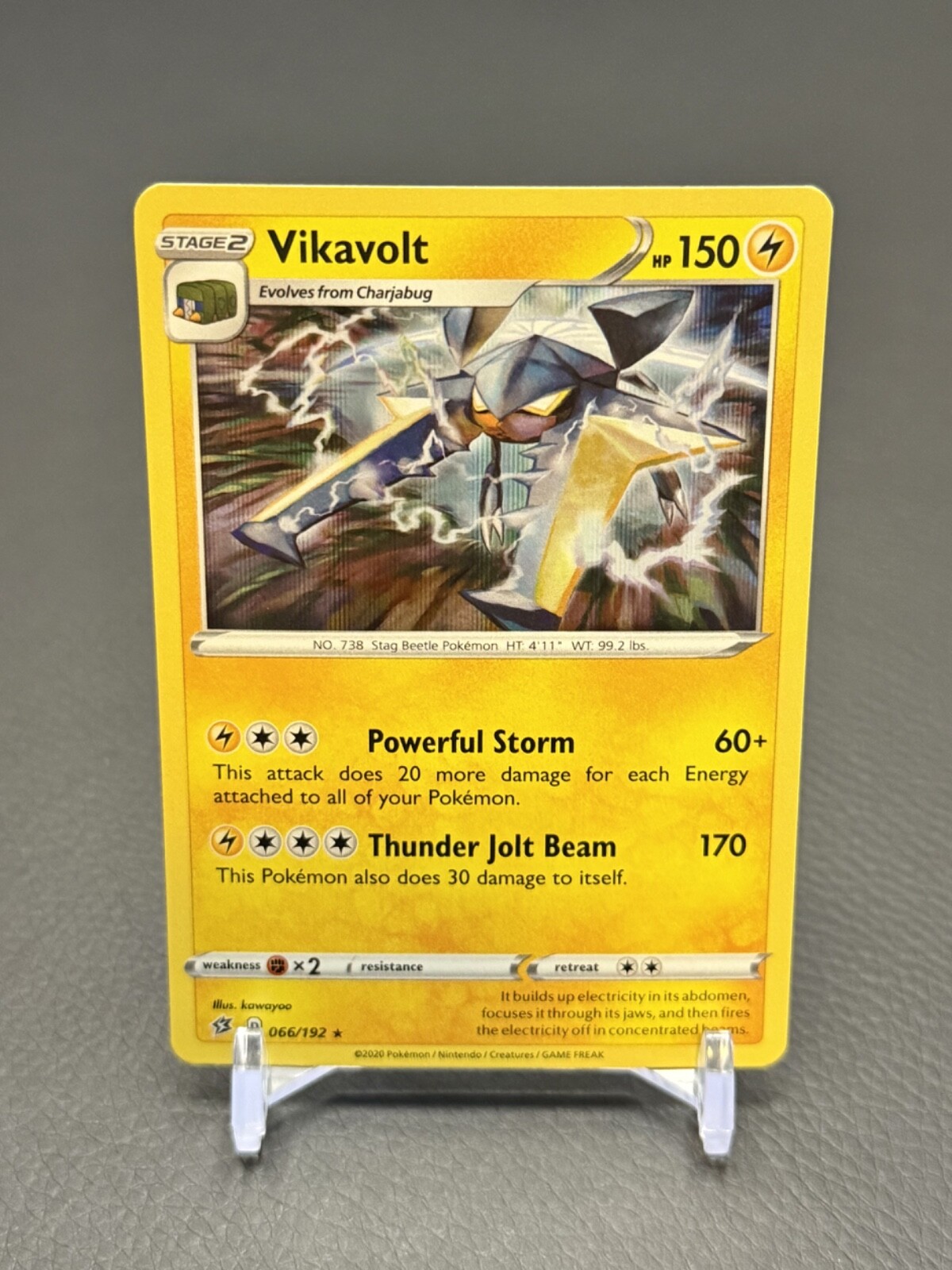 VIKAVOLT HOLO RARE #66 POKEMON REBEL CLASH TCG 2020