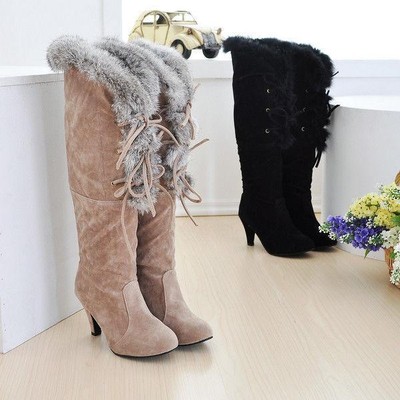 knee fur boots