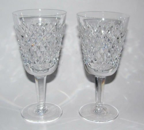 2 Irish Waterford Crystal ALANA 5.5" White Wine Goblet Glass - Picture 3 of 4