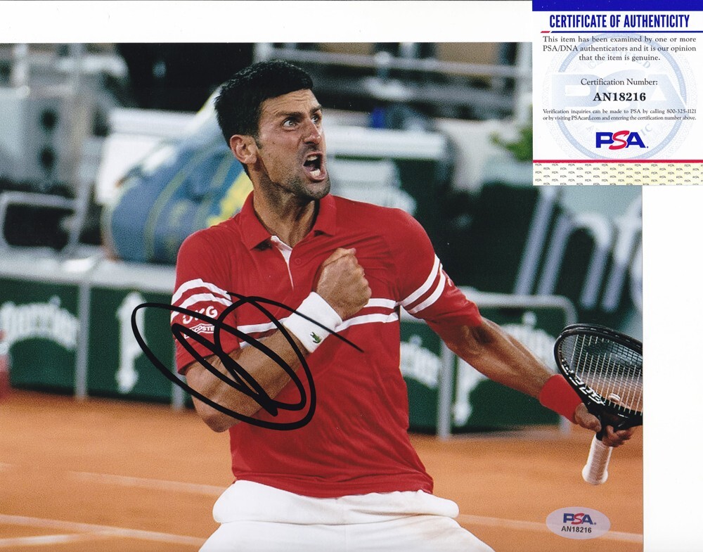 Novak Djokovic Wimbledon US Open Signed Autograph 8x10 Photo PSA/DNA COA #1