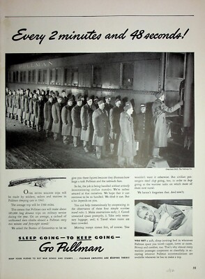 Original Railroad & Trains ADs: Go Pullman -Every 2 minutes and 28 seconds