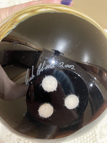 Signed Gartner Blade Glass Sphere Vessel Vase - Picture 12 of 12