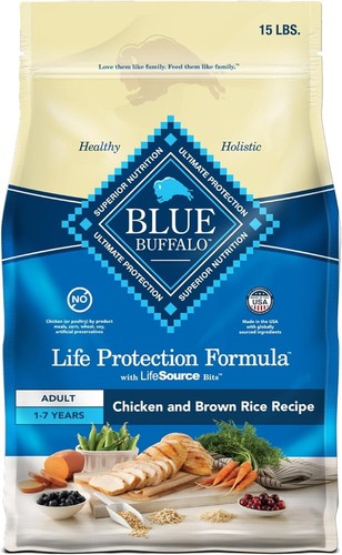 Blue Buffalo Life Protection Formula Chicken & Brown Rice Adult Dry Dog Food, 15