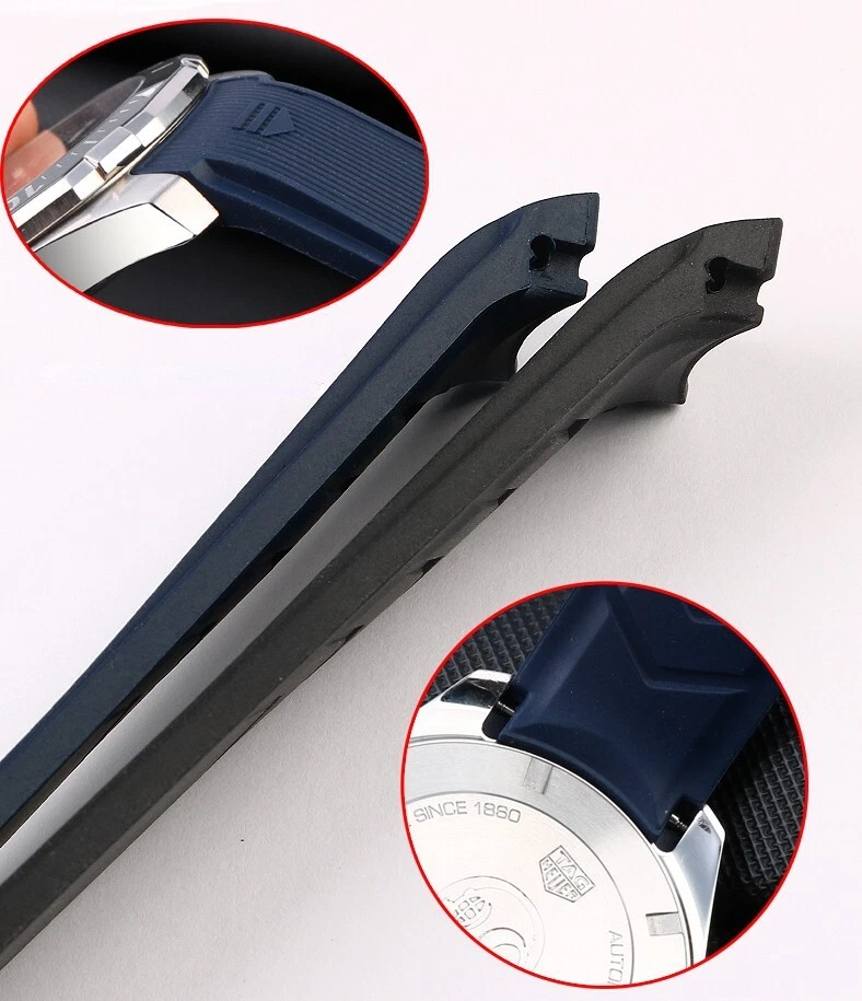 Correa de reloj de goma de silicona impermeable deportiva arco 20/21/22 mm apta para TAG Heuer Foto 3 de 4