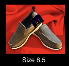 George OLIVE BROWN slip on Loafer comfort Shoe SIZE 8.5 kendan,cushioned support