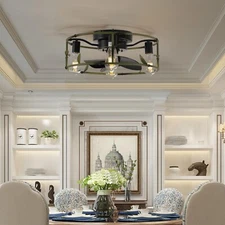 19" Modern Green 3-Blade Smart LED Ceiling Fan