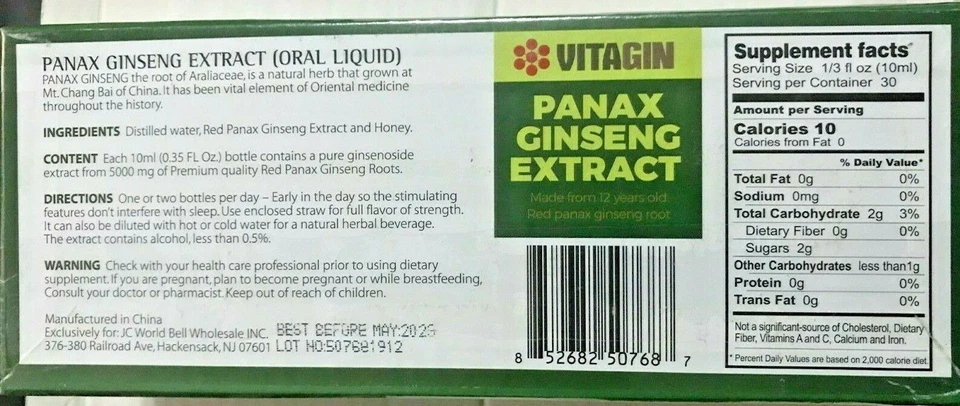 Extracto de Ginseng Rojo PANAX Premium de Raíces de 12 Años 8000 Mg 2 Caja 60 Botellas Foto 3 de 4