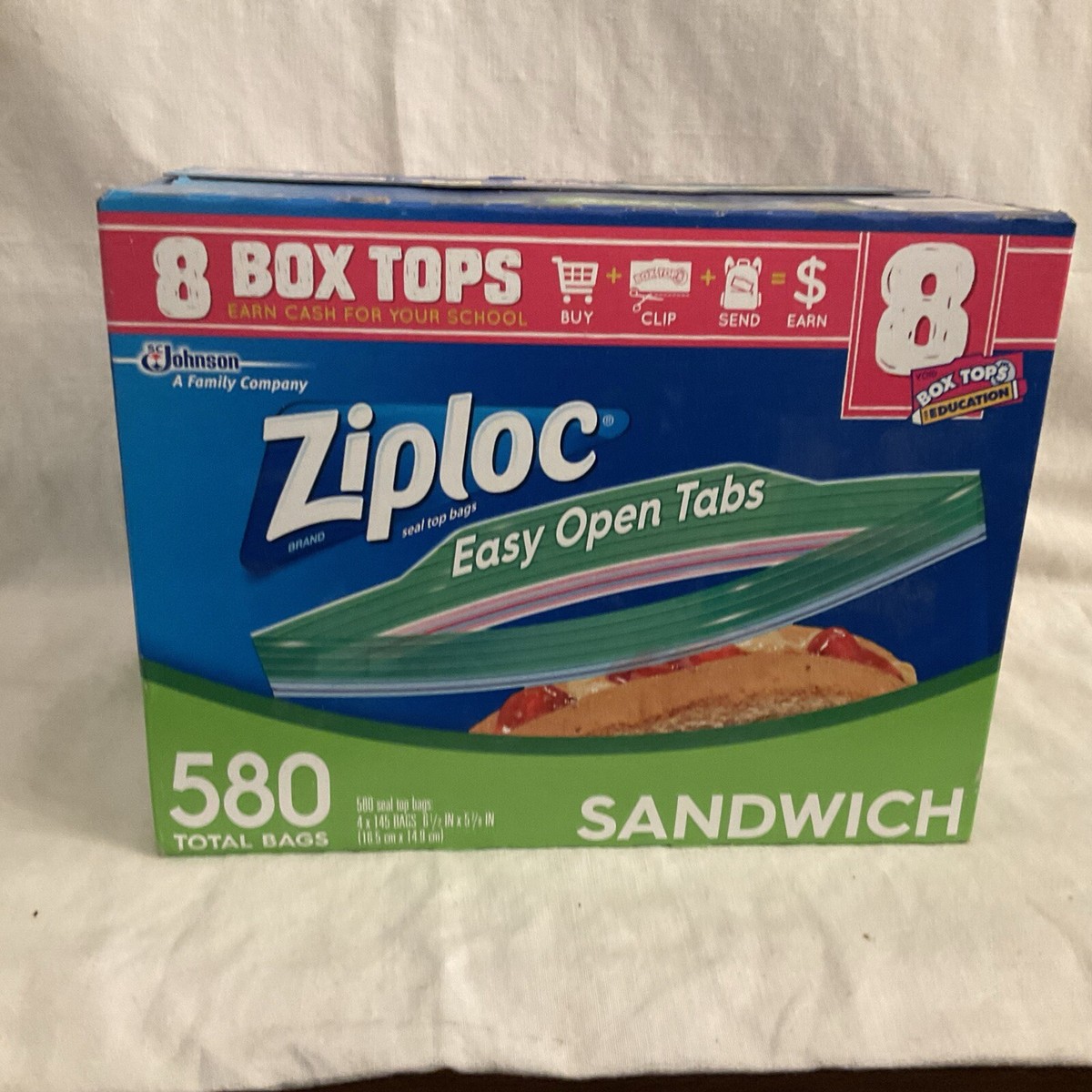 Ziploc Easy-Open Tab Sandwich Bags (580 ct.) 4 Boxes @ 145 Bags