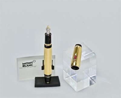 Montblanc Boheme Gold Plated Stainless Pinstripe Pattern Fountain - Main Image