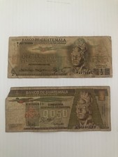 Guatemala 1/2 Quetzal 1973 and 1987 Lot of 2