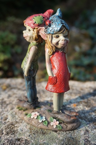140074 FIGURINE TROLL COUPLE LOVE DOS A DOS AMOUR PIXIE ELFE PIXIES FEE - Imagen 4 de 6