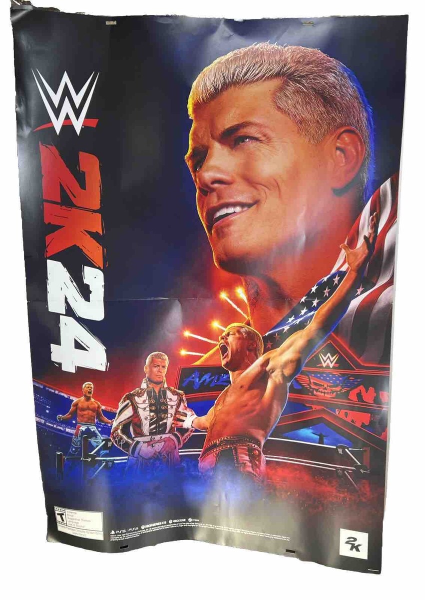 ●コーディ・ローデス●Cody Rhodes●サイン入ポスター●WWE WWE 2k24 Cody Rhodes GameStop Window Poster | eBay