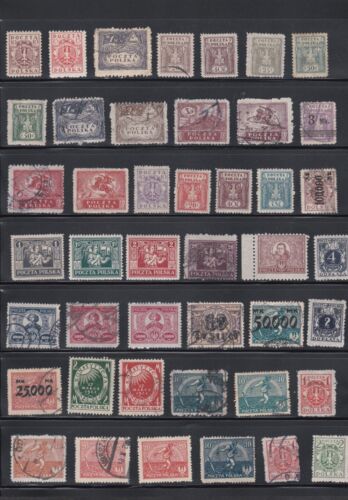POLAND MLH USED LOT / COLLECTION OF 92 STAMPS