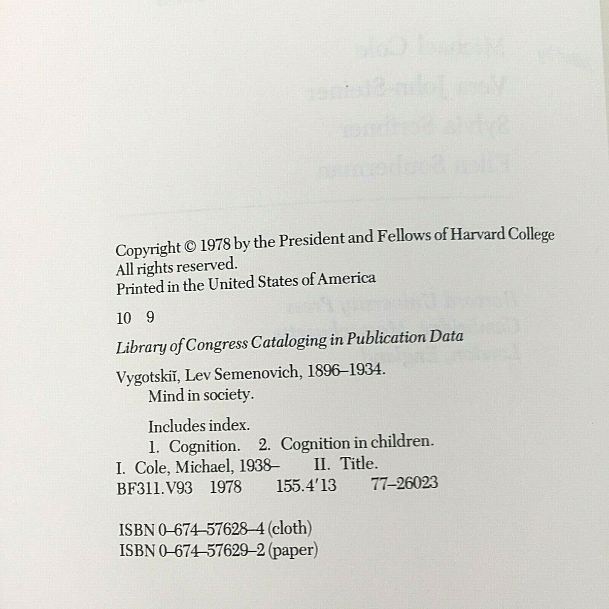 Vygotsky- Mind in Society The Development of Higher Processes