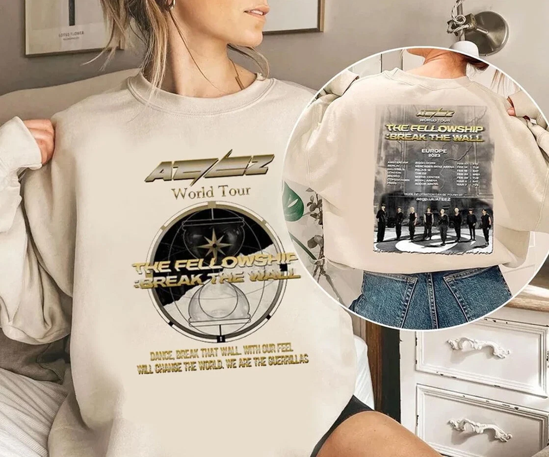 Ateez The Fellowship Break the Wall Europe 2023 Tour T-Shirt