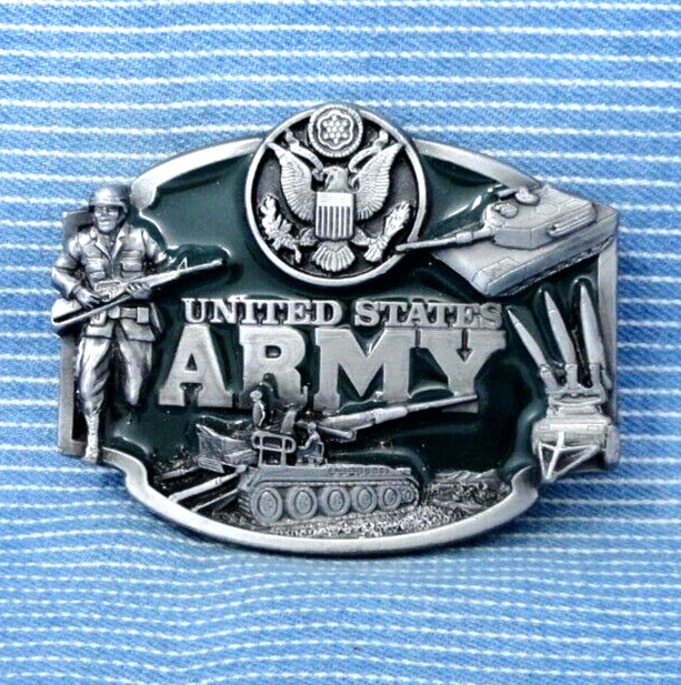 United States Army Seal Belt Buckle Military Soldiers Vtg 80s Siskiyou   .TYC284