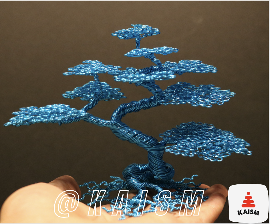 Informal Wire Bonsai Tree Sculpture Handcraft /original Artwork - Blue |  eBay