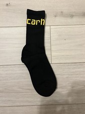 NEW Carhartt Mens 1 Pack Logo Anatomic Shape One Size Socks in White WIP