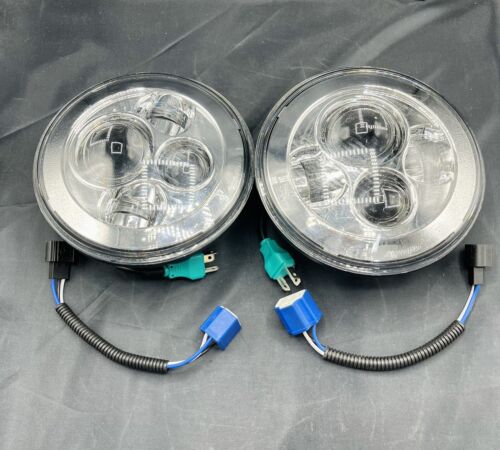 LX-LIGHT DOT Silver 7 Inch Round LED Headlights with EMC Compatible with Jeep... - Picture 2 of 5