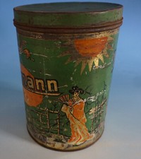 Alte Blechdose Teedose Dose Normann rund wohl Art Deco (F23-769)