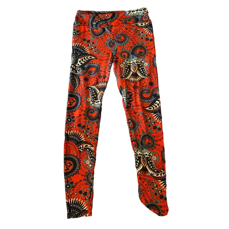LuLaRoe Leggings PAISLEY & FLORAL One Size Rare Pattern - Image 3 of 4