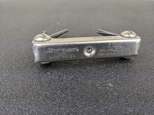 #bk378 Snap On Tools Hex Wrench Folding Allen Key 050-3/16” AW9-K USA - Picture 2 of 8