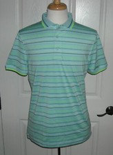 NWT G/Fore Men's Golf Short Sleeve Striped Polo Shirt Size M Color SGLS 120