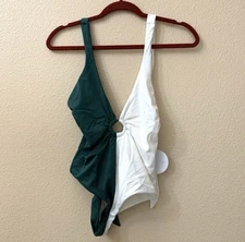 TORI PRAVER ONE PIECE SWIMSUIT MAXIME RING FRONT LARGE NWT $159