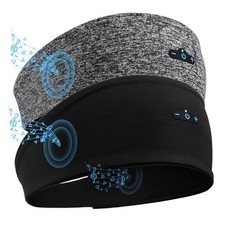 Sleep Headphones Bluetooth Headband for Side Sleeper 2-Pack, 1 Black 1 Grey