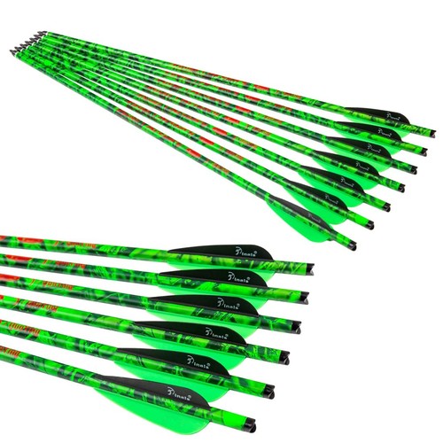 Archery Camo Crossbow Bolts 22 20 inch Carbon Hunting Arrows Crossbolt 12PCS ...