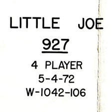 Bally Little Joe Pinball Machine Game Manual Schematics ORIGINAL