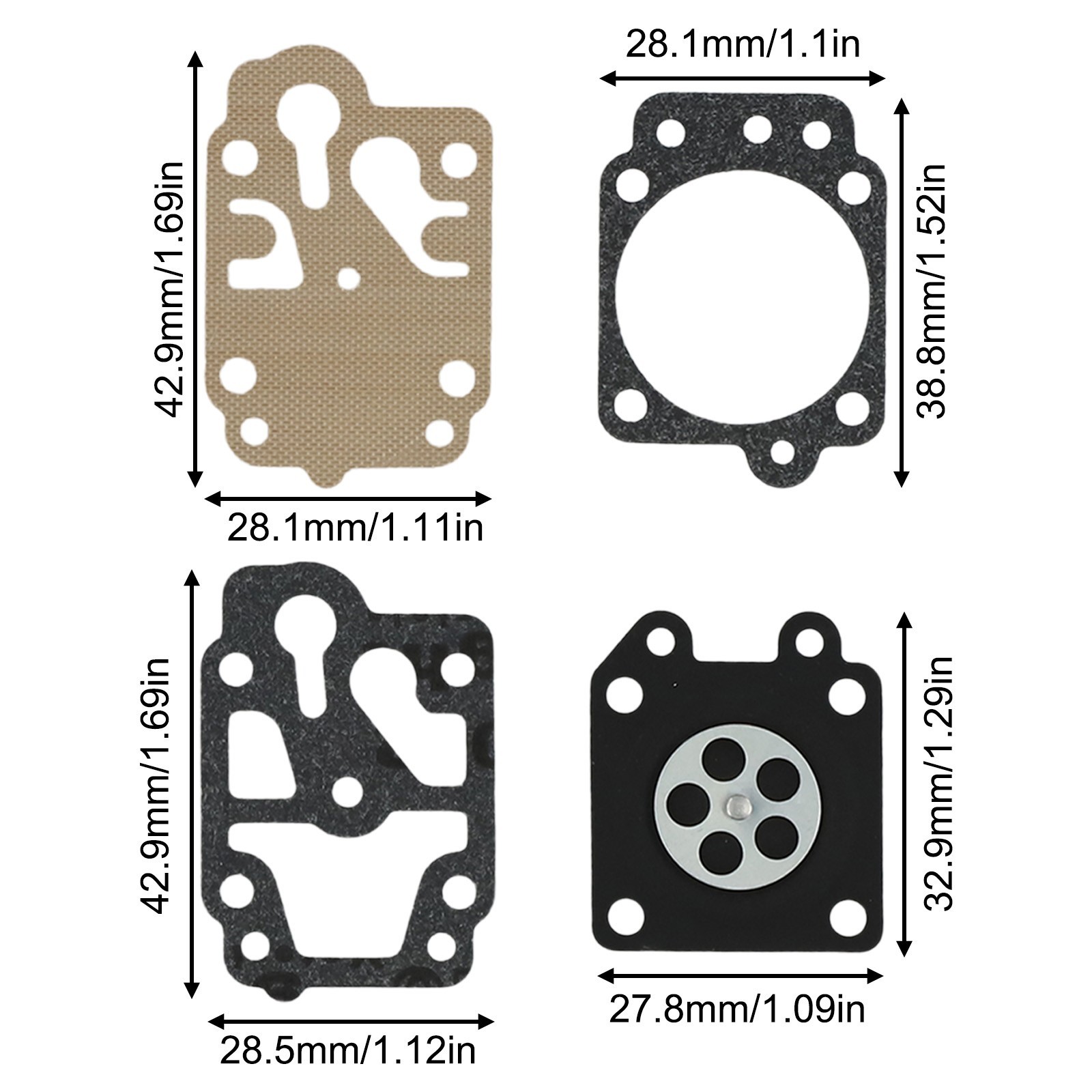 15mm Carburetor Kit for 43cc 47cc 49cc 52cc Trimmers and Brush Cutters