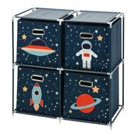 Spielzeugregal 4 FäChern Cosmos Kinderregal Aufbewahrungsbox Kinderzimmerregal