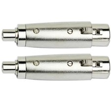 2 AT TRCAXLRF XLR Female to RCA Female Adapter Converter Gender Audio Coupler