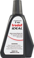Premium Replacement Water-Based Stamp Pad Ink Refill 2oz Black Self-Inking