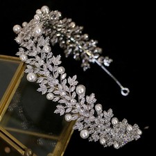 Vintage hair accessories tiara elegant pearl hair band wedding bridal crown