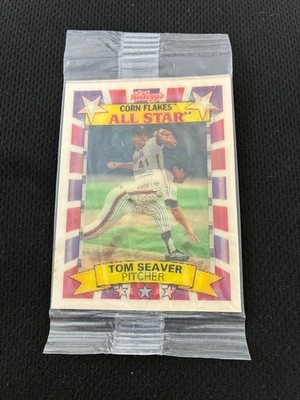 TOM SEAVER NEW YORK METS SEALED KELLOGGS CORN FLAKES 1992 PACK BASEBALL CARD