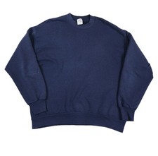 Vintage 90s Jerzees Sweatshirt Navy Blank USA Made Grunge Streetwear Athletic XL