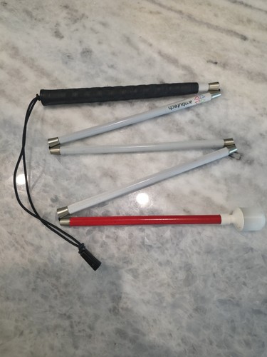 56 inch - Ambutech Mobility Walking Cane: Folding Aluminum Cane (4 Section)