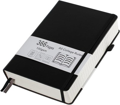 Thick A5 Notebook 366 Numbered Pages   Lined Hardcover Journal for Writing
