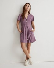 Madewell  Purple Cottagegore Linen Button Down Kacie Mini Dress Sz 00 2024 NK461