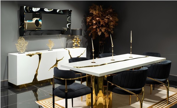 EsszimmermöBel Essgruppe Essecke Luxus Esstisch StüHle Weiß 9Tlg Holz-image