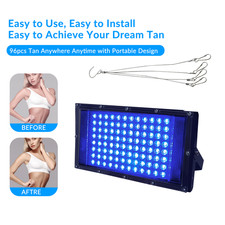 96 LED 460nm UV Beauty Sun Solarium Lamp Tanning Pad Face Body Home Use Self Tan