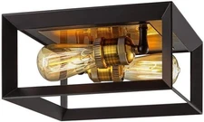 Home Decorators Collection HD-1550-I 2-Light Matte Black Frame Flushmount Lights