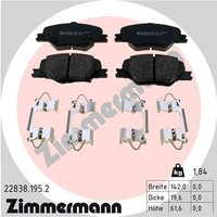 Zimmermann Bremsbelagsatz, Scheibenbremse 22838.195.2 FüR Opel
