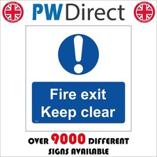 SIGN Fire exit keep clear evacuate emergency obstruction obstacles alarm MA524F